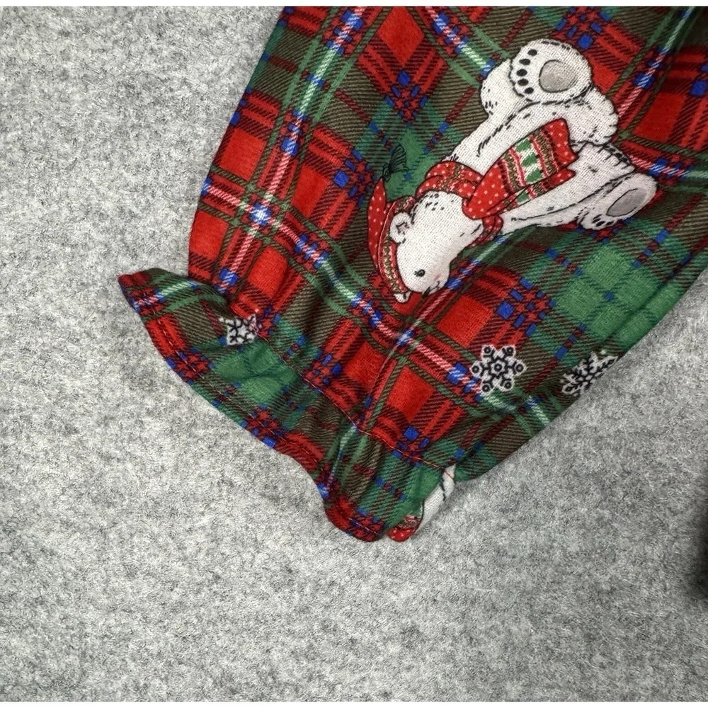 Vintage 90s Candlesticks Girls Size 10 Christmas Polar Bear Plaid New W/O Tags